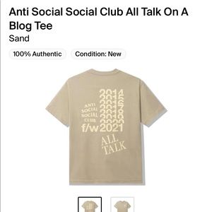 Anti Social Social Club All Talk on a Blog Tee XL